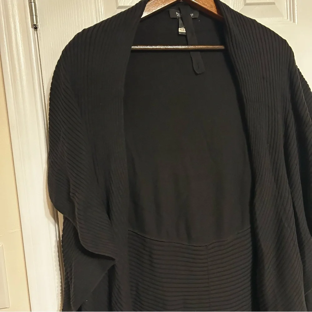 WHBM‎ Black Ruffle Open Front Cardigan Medium